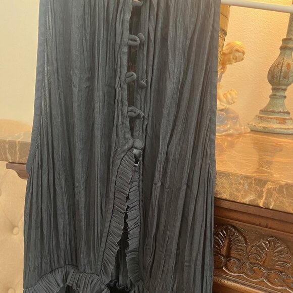 Current Air Navy Midi Dress with Back Buttons and Keyhole Opening - Picture 2 of 5